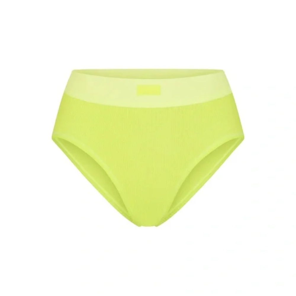 SKIMS COTTON RIB MID RISE BRIEF DAFFODIL Size medium